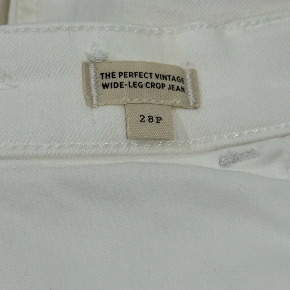 Madewell The Petite Perfect Vintage Wide-Leg Crop Jean in Tile White - Sz - 28P - Picture 9 of 14